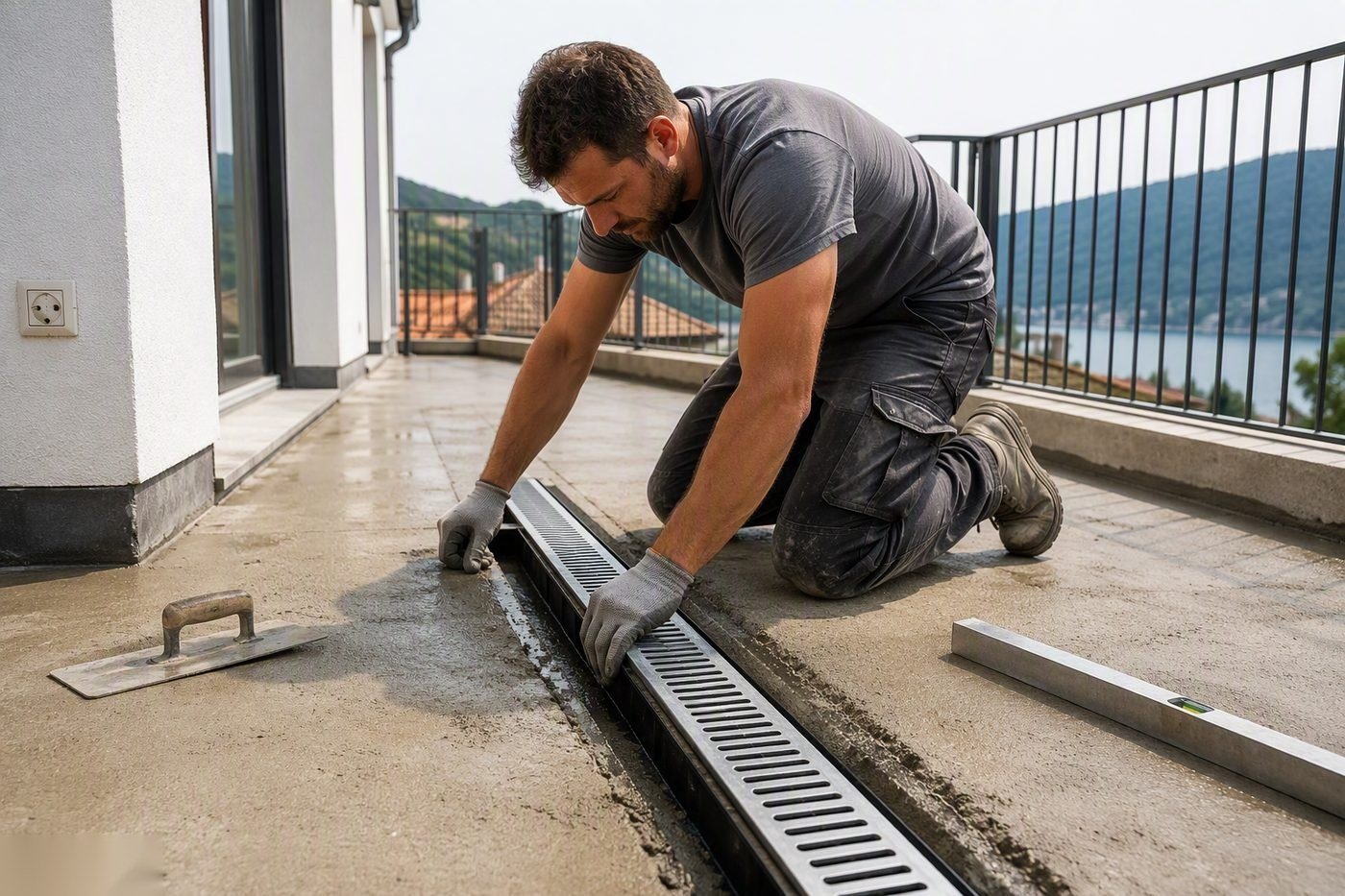 Canaline di Drenaggio per Terrazzo — lavoro di Rifacimento Terrazzo Brianza