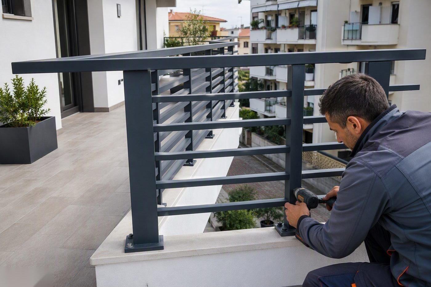 Parapetti in Alluminio — lavoro di Rifacimento Terrazzo Brianza